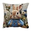 Cushion Cover Embroidered Animal Print Hidden Zipper Replaceable Design Sofa Pillowcase Home Living Room Bedroom Office