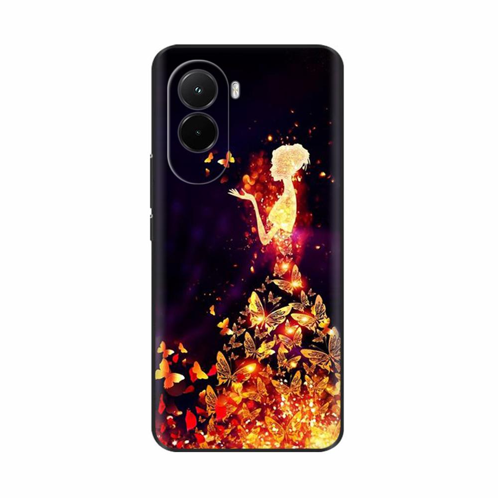 Weiche Hülle für Xiaomi Poco M7 4G Luxuriöser Druck-Rückdeckel für PocoM7 M7 Silikon-Stoßfänger Schutz Stoßfest Capa pocom7 4G Coque