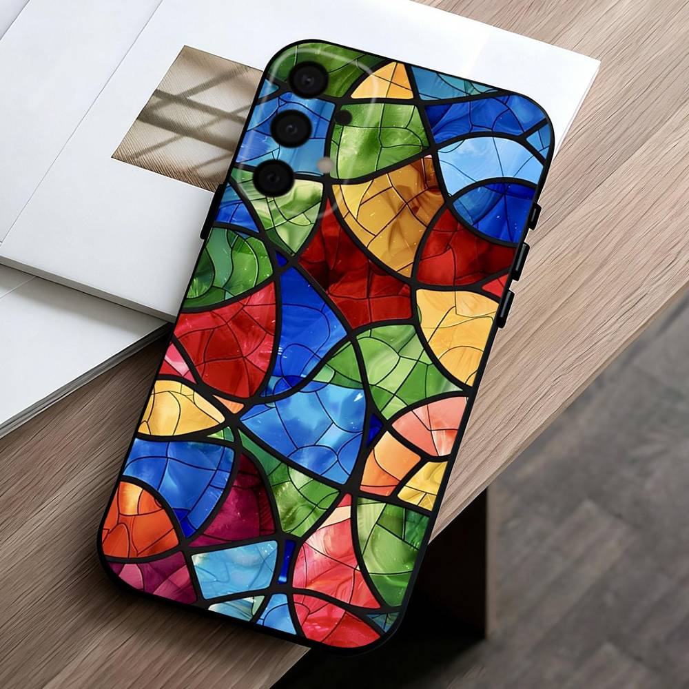 C-Bunt-L G-Glas-S Handyhülle für Samsung Galaxy A73,A72,A71,A70,A53,A52,A51,Andere Weiche Schwarze Hülle