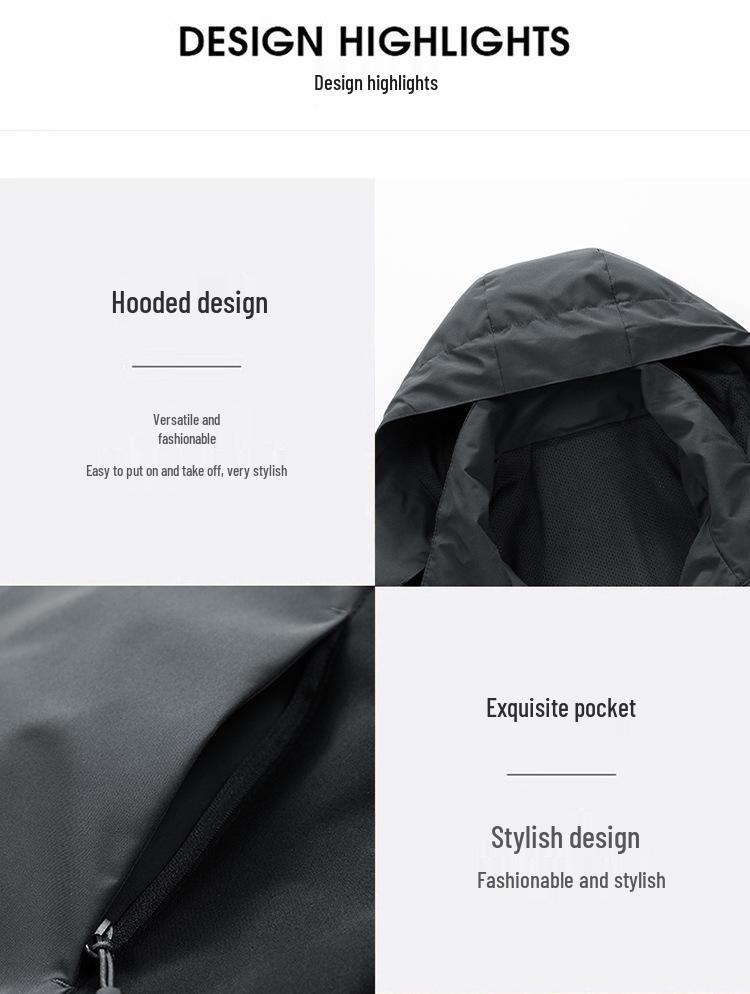 2025 Spring/Autumn Functional Waterproof Couple's Hooded Outdoor Jacket for Men - Workwear & Mountaineering