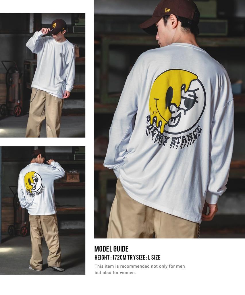 [IMPROVES] [SIDEWAYSTANCE] Drip Smiley Long Sleeve T-Shirt