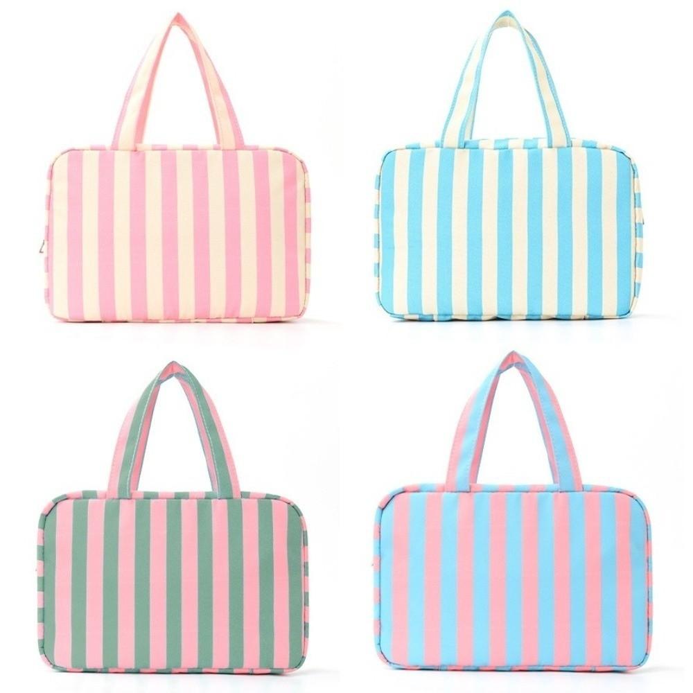 Durable Striped Travel Storage Bag Dustproof 4Layer Make Up Bag Organizer Large Capacity Clothing Bag Home