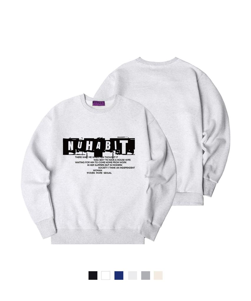 NUHABIT N/H Crack Fraim Oversized Fleece-Lined Sweatshirt (Som4-4Nh1245)