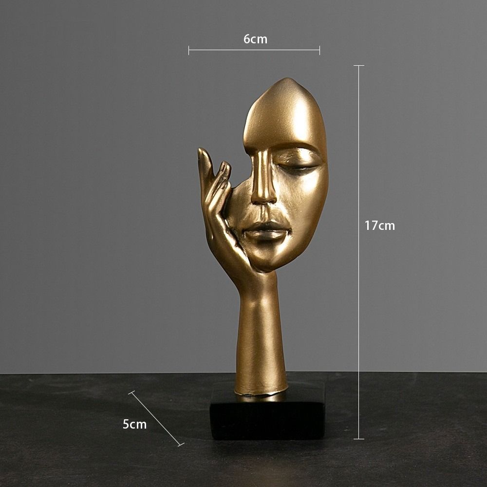 Sculpture Luxury Resin Nordic Abstract Statue Desktop Ornaments Home Decor Figurines Face Character