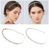 Accessories Ladies Ornament Wedding Party Hair Hoop Pearl Wave Headband Crystal Rhinestone Haiband