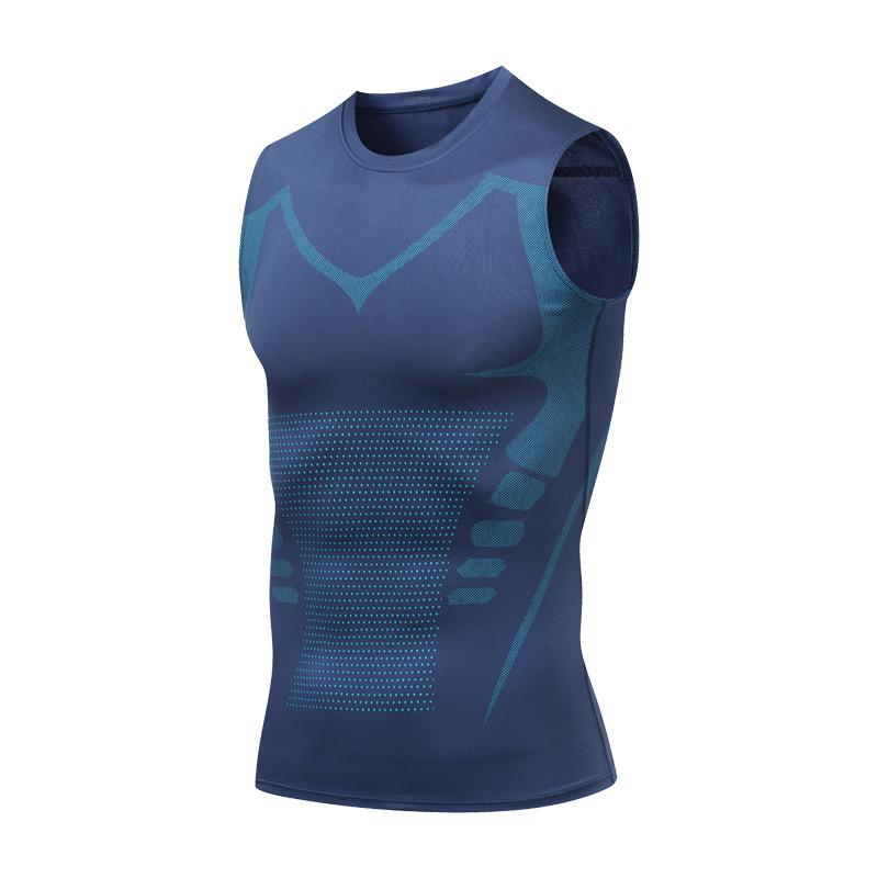 Herren Schlankmachende Schnelltrocknende Fitnessweste - Atmungsaktives Sporttop für Laufen, Basketball und Training