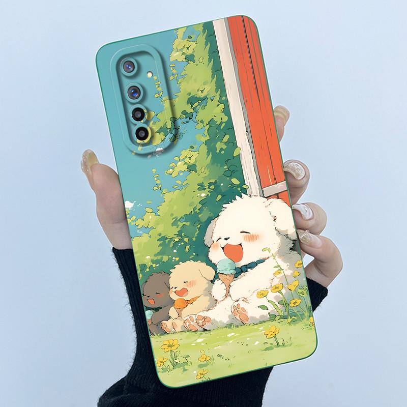 For Realme 6 Phone Case Realme 6s Cover Fashion Simplicity Oil Painting Flower Soft Liquid Silicone Shell For Realme 6 Pro Funda