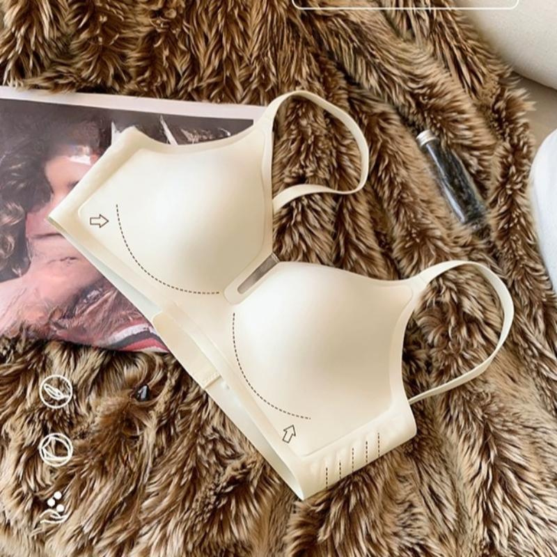 Nouvelle lingerie sans trace pour femmes avec de petits seins et un soutien-gorge de collection mince, une bande de gelée confortable empêche l'affaissement et aucun anneau en acier sur le soutien-gorge