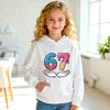 Unisex Girls' Graphic Funny Slang 67 Hoodie Pullover Long Sleeve 3D Print Spring Fall Sports Fashion Streetwear Kids