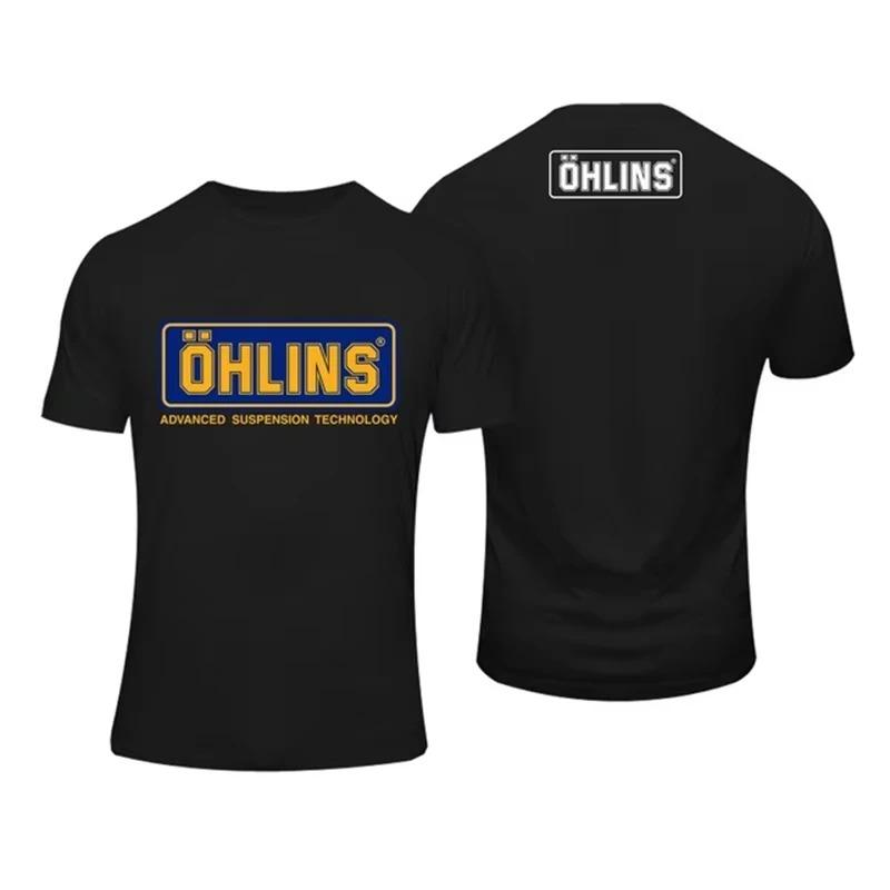 Niesamowita Męska Koszulka Ohlins Amortyzator Samochód Motocykl Sport Wyścigi Koszulka Letnia Codzienna Mężczyźni kobiety Krótki rękaw T-shirty