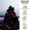 1pc Skull Leaves Throw Blanket Soft Flannel, Cozy All Season Polyester Perfect for Home, Office