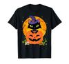 Halloween Witchy Black Cat And Pumpkin Black Unisex S-5XL AD578 Unisex T-Shirt