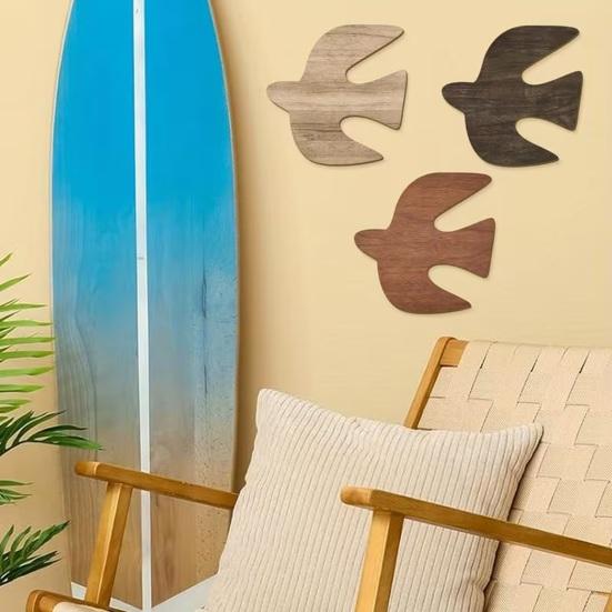 Pcs Wood Birds Beach Wall Decor Rustic Vintage Wooden Wall Art Flying
