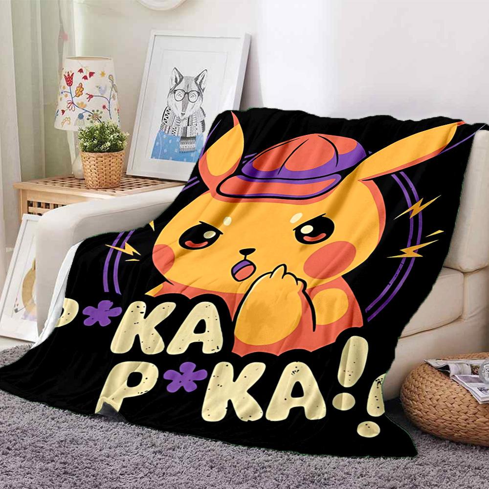 1pc Pikachu, Pokémon Blanket Soft All Season Throw with Vibrant Design, Perfect for Home, Travel, and Gifts, Ideal for Naps and Camping
