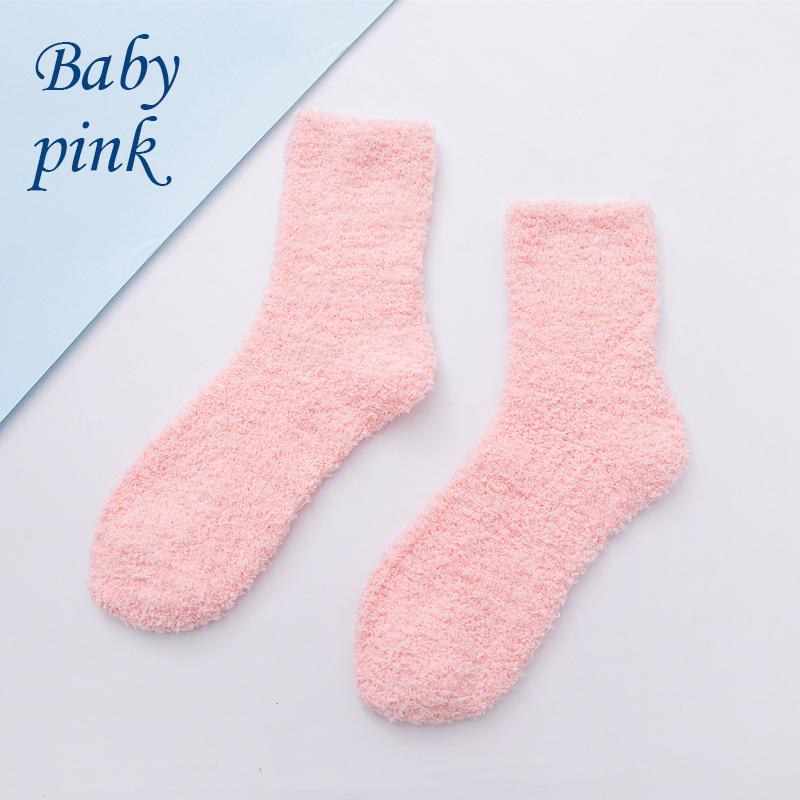 Ponožky Candy Color Teplé ponožky Plyšové ponožky Dámské Coral Fleece Ponožky do poloviny lýtek Dámské ponožky