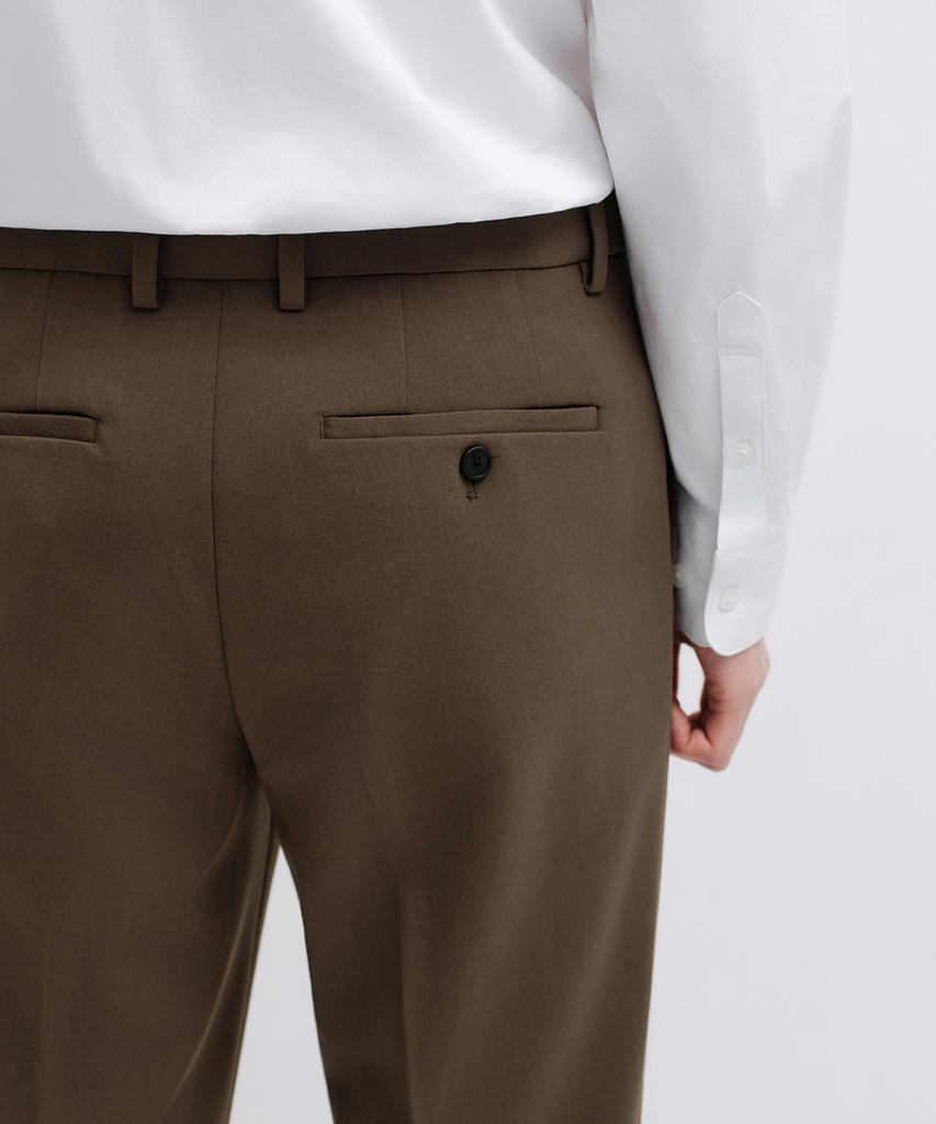 Musinsa Standard Semi-Wide Hidden Banding Slacks [Brown]