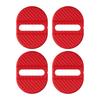 Universal 4pcs Red Carbon Fiber Style Car Door Lock Latch Protective Cover Trim Anti Rust Sticker Decor