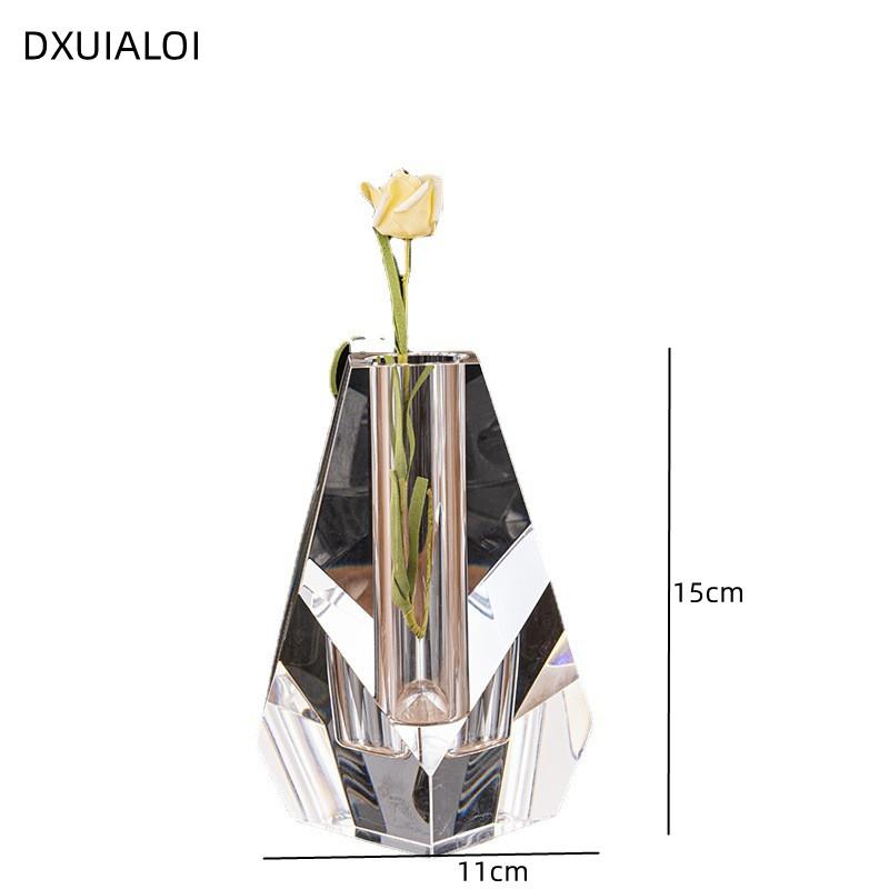 Vază minimalistă modernă din cristal, orgă florală, design interior, decorațiuni de birou, accesorii pentru decorarea casei, vază din sticlă