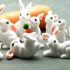 Fehave Mikrolandskab Harpiks Kaninstatue Miniature Kaninfigur Dukkehus Pynt Hvid Hare Mini Dyrefigur