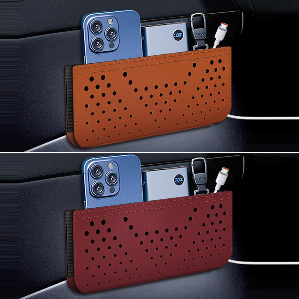 Car Net Storage Bag Car Mounted Mobile Phone Bill Card Holder Car General Storage Box Multi-Functional Storage Bag Hanging Bag