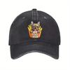 Frenchie Fries Amoureux des Chiens Bouledogue Français Casquette de Baseball Vintage Lavée Chapeau Décontracté Adulte