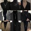 Simple Sweater Necklace Women's Sophisticated Long Necklace Elegant Double-layer Sweater Chain Accessory