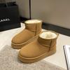 Diksoldige tij- en sneeuwlaarzen voor dames herfst en winter nieuw fluweel warm lui één-pedaal brood katoenen schoenen