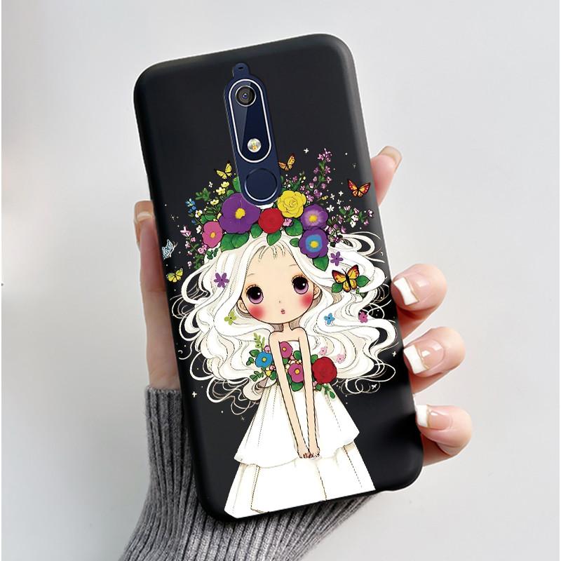 Etui Na Nokia 5.1 6.1 Estetyczne Luksusowe Urocze Fajne Chłopcy Dziewczyny Miękki silikon Etui na Telefon Tylna Pokrywa Czarna Matowa Ochronna Obudowa