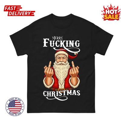 Bad Santa Christmas Inspired T Shirt Merry Xmas Funny Rude Holiday Unisex T Shirt