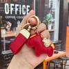 Cartoon Pony Pendant Leather Keychain: Immediate Wealth Bracelet for Couples, Car, and Bag Accessory