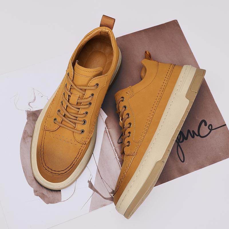 Nowe Męskie Buty Codzienne Oddychające Wulkanizowane Sneakersy Modne Outdoorowe Buty Sportowe do Chodzenia Dla Mężczyzn Skóra Naturalna Męskie Mokasyny