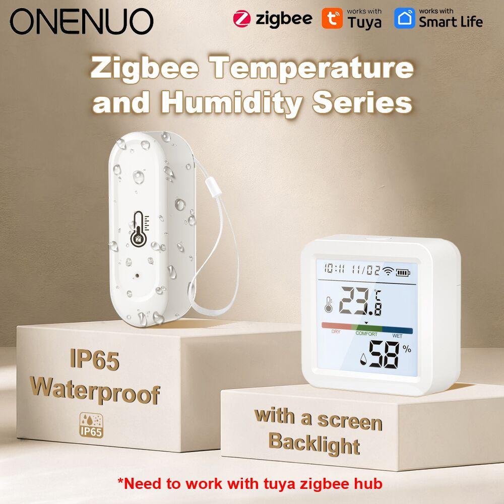 Tuya ZIgbee with/No LCD Display Temperature and Humidity Sensor Indoor or Outdoor Thermometer Support Alexa Google Assistant