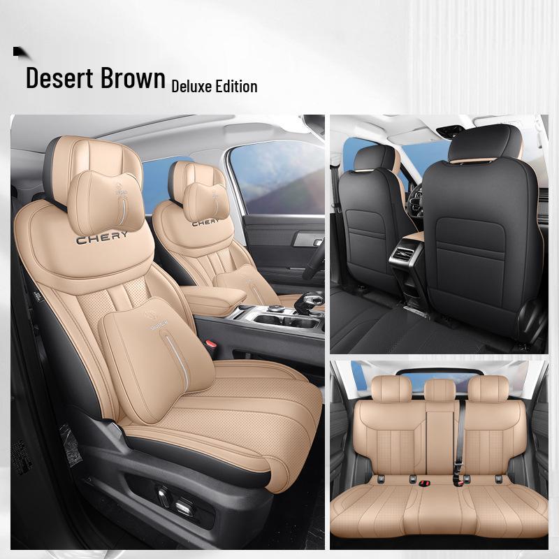 New Model Fengyun T6 5-Seater Full Leather Car Seat Cushion - All Seasons Universal Fit