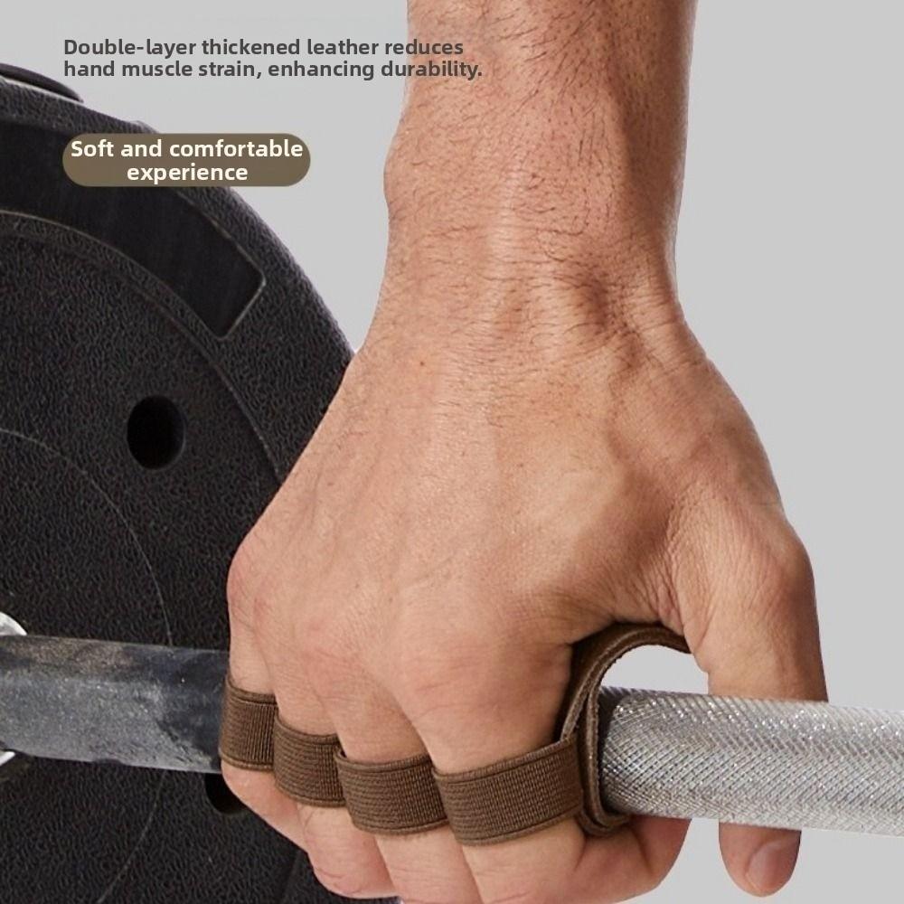 1 Pair Anti-slip Fitness Four Fingers Gloves Breathable Shock Absorption Weightlifting Gloves Wear-resistant Training Palm Guard