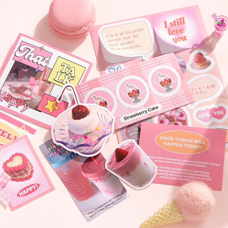 30 lap/készlet Amerikai stílusú desszert sorozat matrica diák Kawaii torta írószer matrica barkács dekor Scrapbook folyóirat matrica