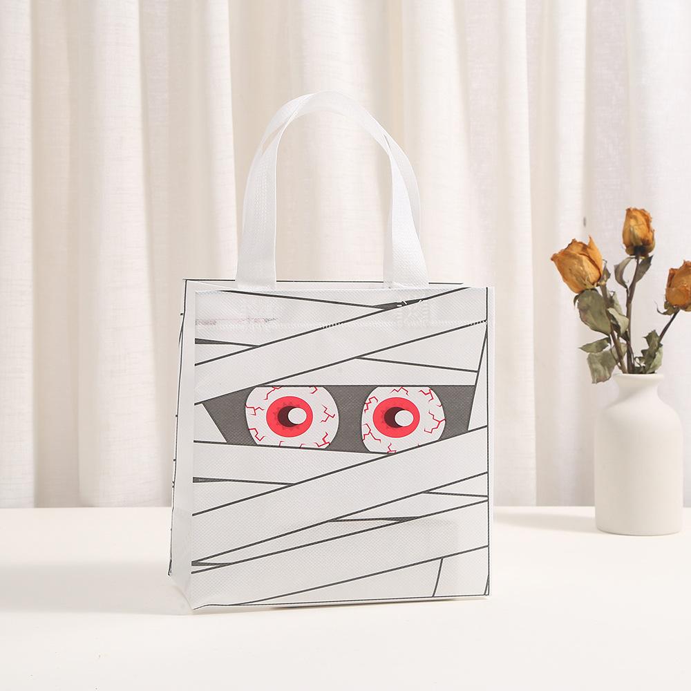 12-24 Pcs Alloween Reusable Non-Woven Trick Or Treat Bags Pumpkin Ghost Monster Tote Hand Bags Kids Adults Party Candy Gift