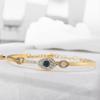 Titanium Steel Evil Eye Charm Bracelet Women Hypoallergenic Gold Or Tone Lightweight 9g Fashion Jewelry