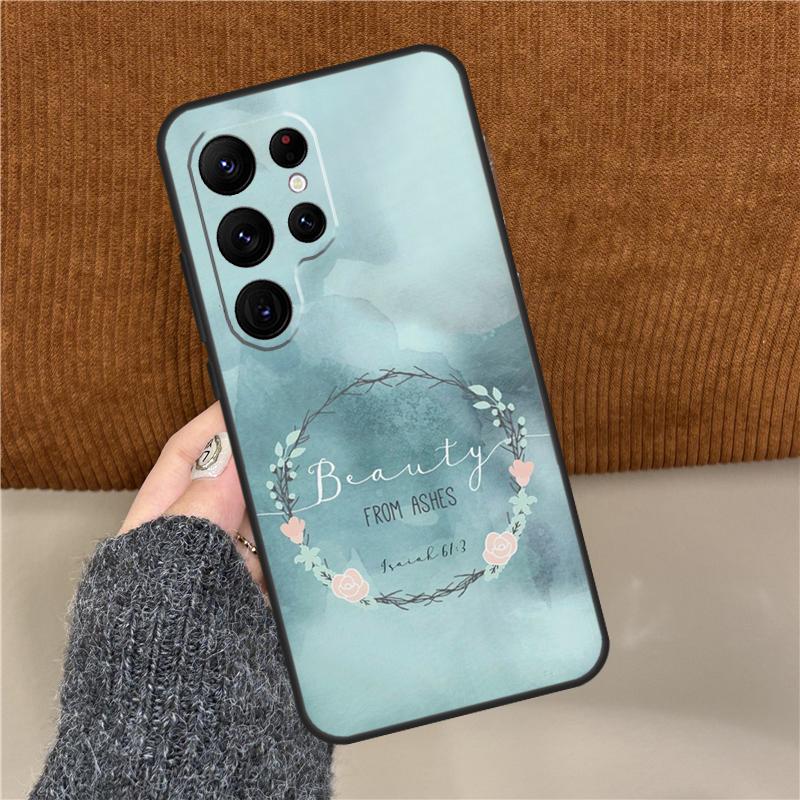 Bible Verse Faith Jesus cross Phone Case For Samsung Galaxy S25 Ultra S9 S10 S20 S21 S22 Plus S24 FE S23 Ultra Back Cover