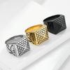 European and American Style Egyptian Pyramid Horus Eye Stainless Steel Pharaoh Ring Mens Trigger Ring