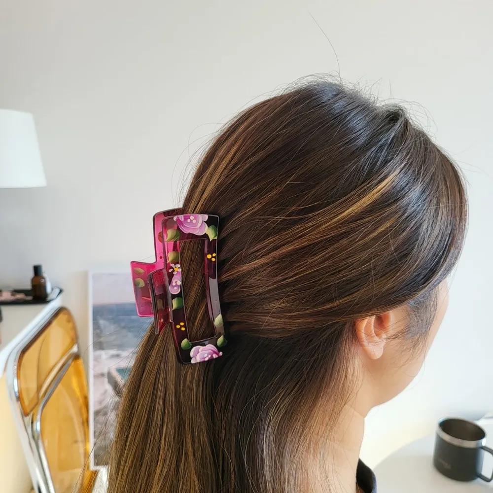 Flower design transparent hair clip hairpin