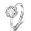 Carat Bud Diamond Ring, Fashionable Open Women's Ring, Zircon Micro-inlaid One-carat Bud Ring.