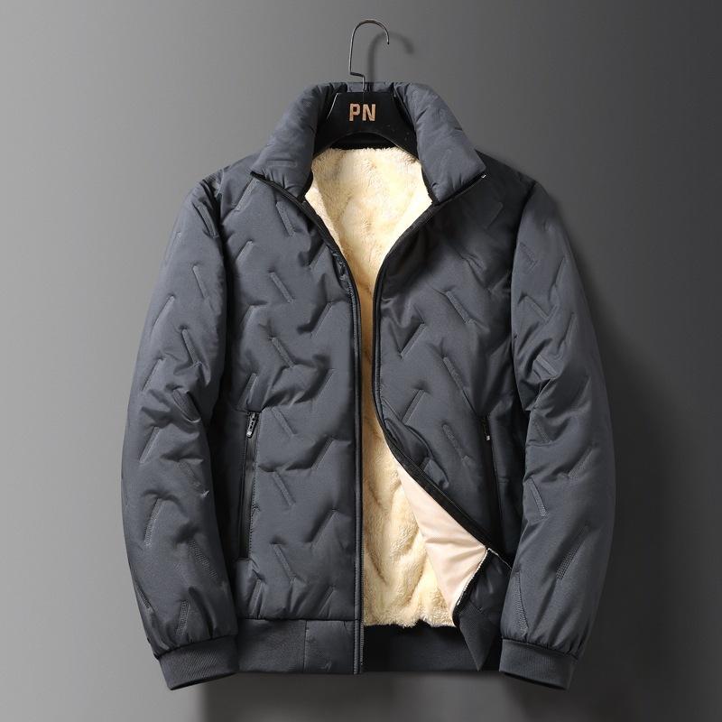 Men's Winter Lamb Wool Warm Cotton-padded Jacket with Extra Thick and Extra Size for the Elderly