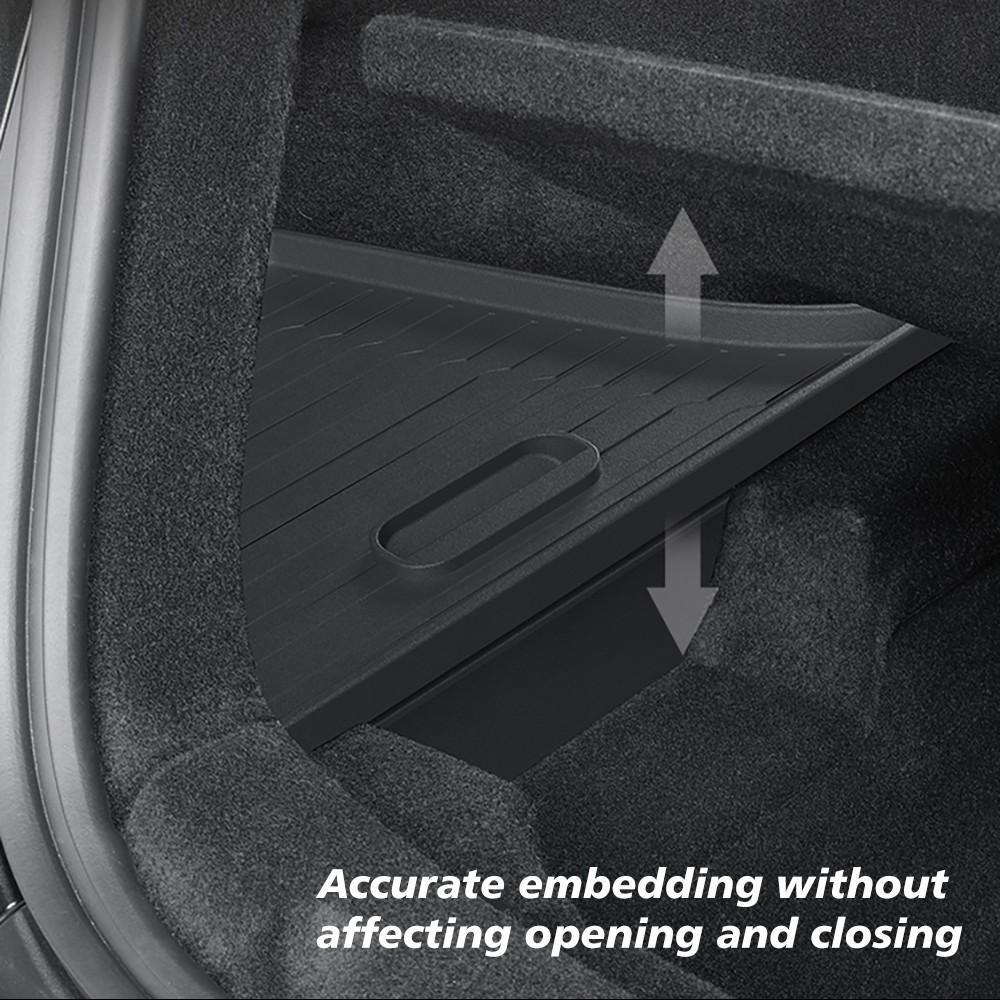 Trunk Organizer for Tesla New Model Y Juniper Launch Refresh 2025 Rear Trunk Storage Bins Side Box Organiser TPE Accessories