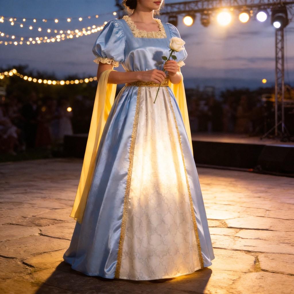 Mittelalterliches Fantasy-Cosplay-Kleid aus Leinenstoff für Bühnenauftritte und zwanglose Veranstaltungen