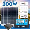 Dual USB Solar Panel Monocrystaline Solar Cells Solar Panel with 10-50A Controller for Car Yacht RV Battery 200W 12V