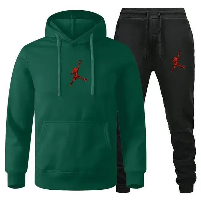 New European-American Style Men's Autumn/Winter Sports Hoodie Set