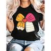 Back To Vibes Pencil Notebook Campus Fresh Print T-Shirt Plus Size Short Sleeve Tee Polyester Fabric Crew Neck Pullover for All Seasons Casual