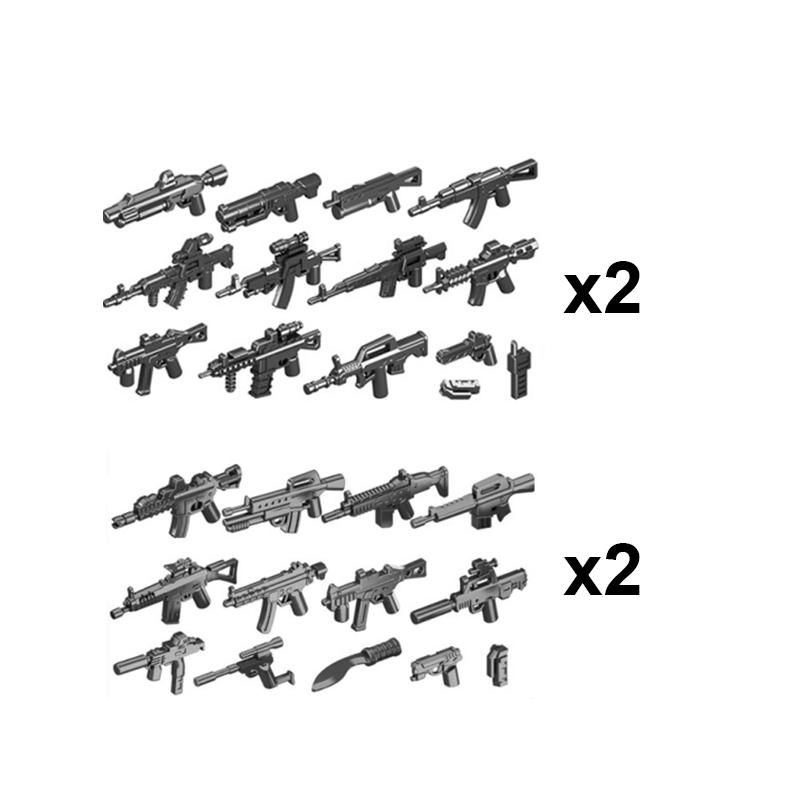 WW2 Military Weapons Building Blocks Army Soldiers Figures 98K MG34 MG42 PPSH Gun Belt Accessories Bricks Toys For Children
