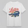 Women's Plus Size Soft Classic T-Shirt Blue Crocodile With Red Eyes Graphic Tee