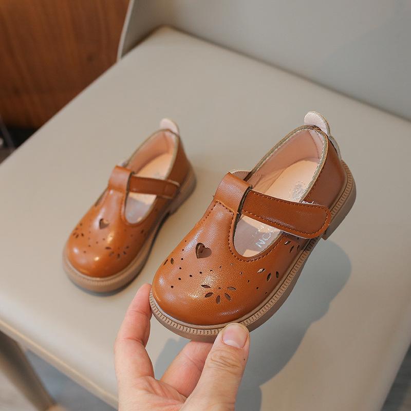 Mädchenschuhe mit weicher Sohle aus Leder - 2025 Frühling/Sommer Prinzessinnen-Stil, einfarbig, lässiges koreanisches Design